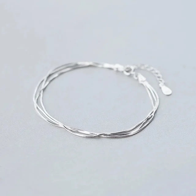 925 Sterling Silver Bracelet For Women Simple Bracelets Korean Jewelry Hot Fashion 