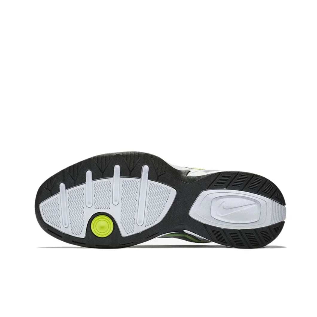 Zapatillas Nike Air Monarch 4 Low para hombre y mujer, clásicas, retro, informales, cómodas y acolchadas, blancas y plateadas.
