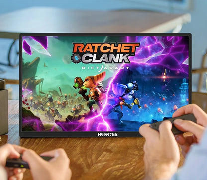 HGFRTEE 18.5inch Portable Monitor 100Hz RGB100% With VESA Hole & Back bracket Laptop Extended Display ADS-IPS HDR Screen