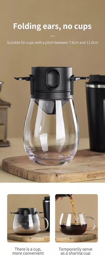 Filtro de café portátil de acero inoxidable 304, soporte para café y té, taza reutilizable, juego de taza de té con gotero, cafetera, utensilios de café