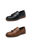 Pointed casual moccasins for men fringed slip-on men's shoes Beef soles bean boat shoes Fashion hair stylist fashion shoes