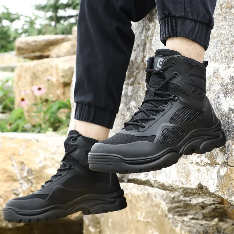 Latest 2023 Waterproof Men Leather Boots Steel Toe Cap Safety Work Shoes Anti Smashing Indestructible Construction Welding Boots