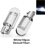 10Pcs T10 W5W 194 168 COB For Car LED burst Bulb Green Red 3000K 6000K Amber License Plate Lamp  Auto Dome Lights Canbus 12V 24V