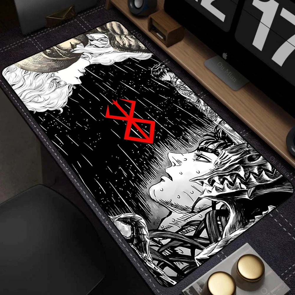Anime Berserk Mousepad Big Deskmat With Lockrand Office Pc Computer Accessories Mouse Pad Gaming Prime Gaming XXL Keyboard Mat