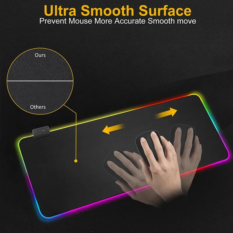 Alfombrilla de ratón luminosa Apex Legend, protector de escritorio, accesorio de anime, alfombrilla de ratón RGB, teclado, ordenador, gamer, mesa, alfombrilla retroiluminada para juegos