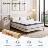 Tribesigns mattress 140x200 cm Height 25 cm Pocket spring Core mattress Medium Hardness H3 7-Zone Orthopedic mattress