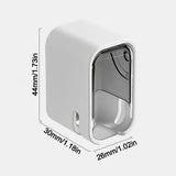 Suporte portátil para escova de dentes à prova de poeira com tampa basculante, fixação na parede e estojo de armazenamento.