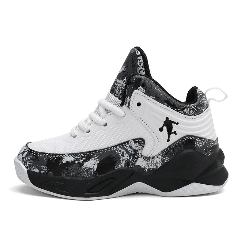 2025 Basketball Shoes for Kids Sneakers New Boys Brand Thick Sole Non-slip Children Sports Shoes Child Boy Basket Trainer Shoes