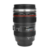 1pc SLR Camera Lens Cup Camera Lens Model Stainless Steel Casual Cup with Lid Coffee Mug White Black Coffee Mugs Creative Gift