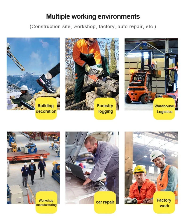 Protective Shoes For Women Men Work Sneakers Fashion Safety Shoes Anti-smash Anti-puncture Indestructible Shoes Work Boot