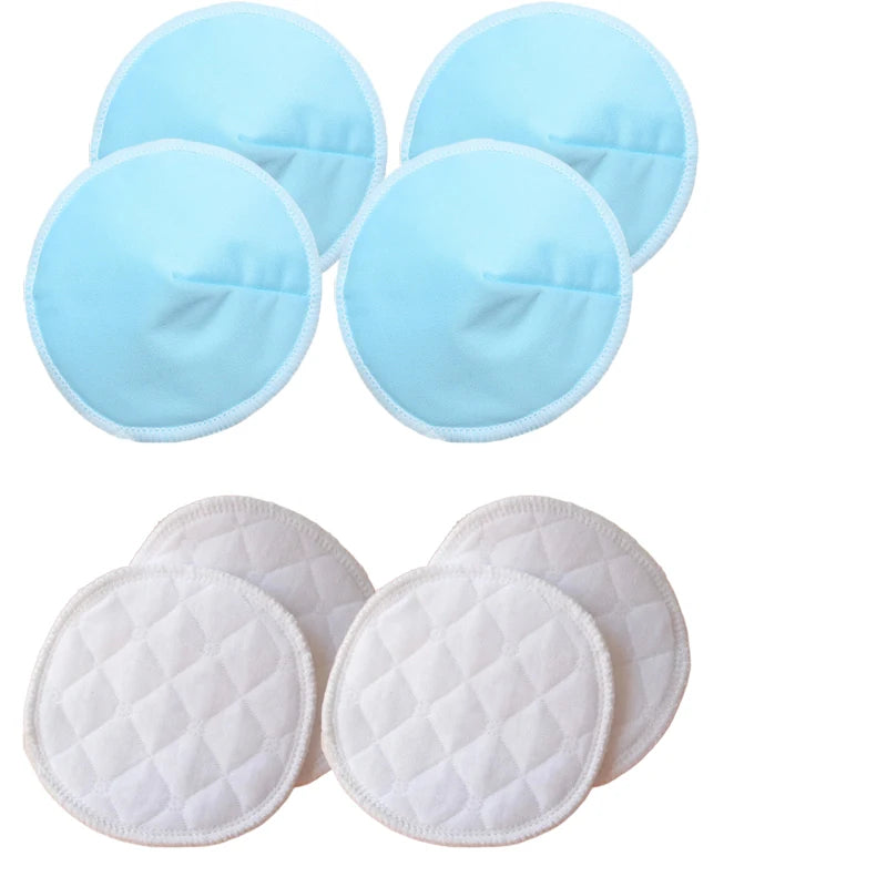 Discos absorbentes reutilizables para lactancia materna, 2 estilos, 4 pares, 3 capas, lavables, suaves, de fibra de bambú, accesorios para sujetador posparto.