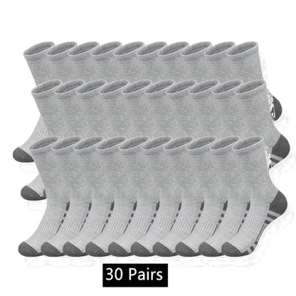 10/20/30 Pairs Men's Classic Crew Socks Unisex Sports Socks for Men Running Basketball Anti-slip Outdoor Breathable Man Socks