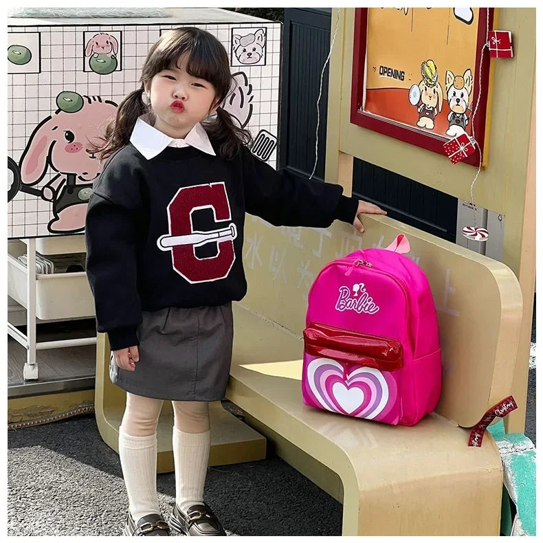 Kawaii Barbie Cartoon Anime Fashion Backpack Girl Barbie Princess Backpack Cute Kindergarten Kids Schoolbag Gift Toys