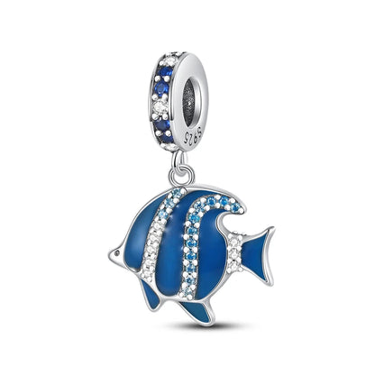 Ocean Series - Original Genuine 925 Sterling Silver Turtle Crab Mermaid Charm Beads Suitable for 3mm Bracelet DIY Making Pendant