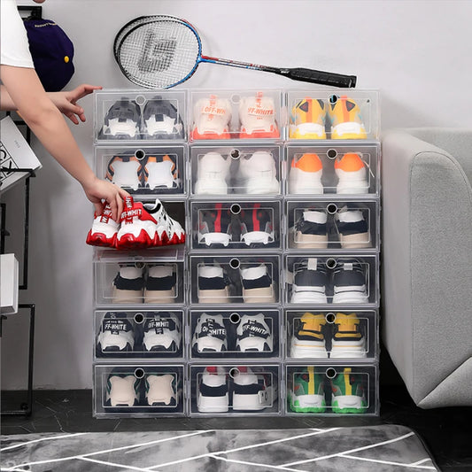 6-piece/set Antioxidant shoe cabinet High Transparent slippers sneakers storage shoe box dustproof shoe organizer box