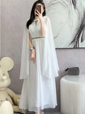 New Fashion Luxurry White Long Dress Women Sleeveless High-End Vintage Elegant Party Dresses Vestidos Female Clothing
