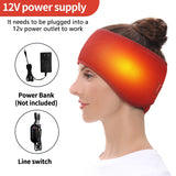 Electric Heating Head Wrap Headache Relief Headband Heated Head Belt Scalp 3 Temperature Levels for Migraines Relaxing