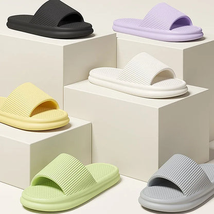 Fashion Men's Women's Sandals Anti-Slip Wear-Resistant EVA Thick Sole Comfortable Home Slippers Bathroom Bath Flip-Flops