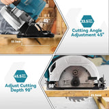 Yofidra 7-inch 180mm Brushless Electric Circular Saw 10800rpm Cordless Efficient Woodworking Cutting Tool for Makita 18V Battery