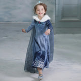 Vestido da Elsa para Menina – Fantasia de Princesa para Festa de Aniversário e Inverno, Cosplay de Frozen, Vestido de Manga Longa – Rainha da Neve