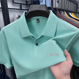 Cotton100% Men's Summer High Quality Short Sleeves Polo Shirt Lapel Button Letter Printing T-Shirt Business Leisure Men Clothing