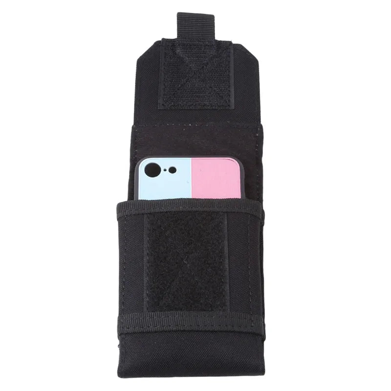 Bolsa de camuflaje para exteriores, soporte para teléfono, funda deportiva para cinturón, impermeable, de nailon, EDC, para caza deportiva, bolsas de camuflaje en mochila
