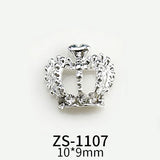 10pcs New Crown Alloy Zircon Nail Art Charms Silver Shiny Crystals Jewelry Hot Sale Nails Decoration 3D Manicure Accessories %2