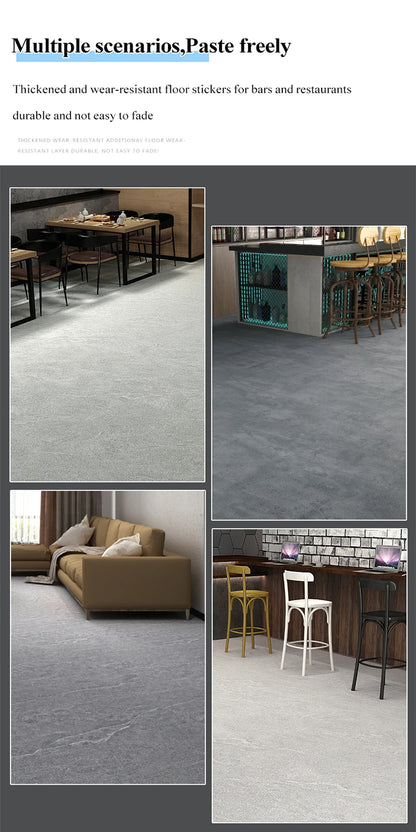 Self-adhesive Thicken PVC Floor Sticker Waterproof Ceramic Tiles Sticker Store Mall Hotel Floor Home Decorative Retro Wallpapers