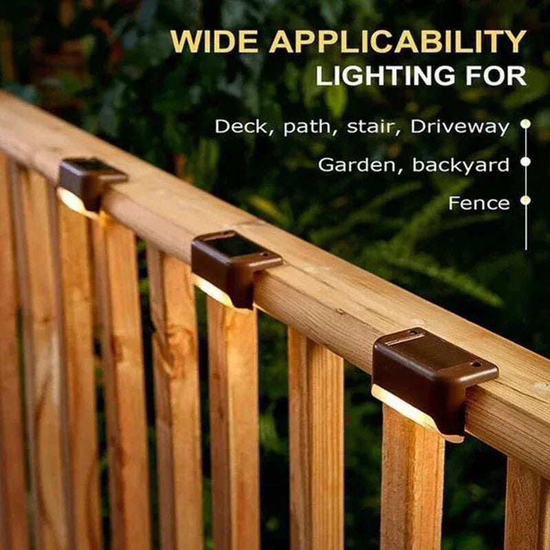 1-12 Pack Solar Deck Lights Outdoor Step Lights Waterproof Led Solar Lamp for Railing Stairs Step Fence Yard Patio and Pathway