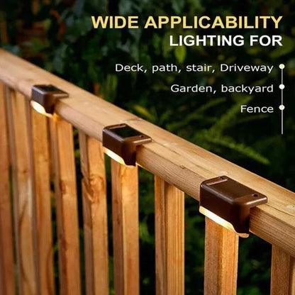 1-12 Pack Solar Deck Lights Outdoor Step Lights Waterproof Led Solar Lamp for Railing Stairs Step Fence Yard Patio and Pathway