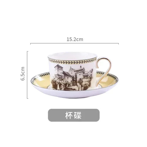 Nordic retro European tableware porcelain plates cups saucers pots high-end luxury sets creative home gifts