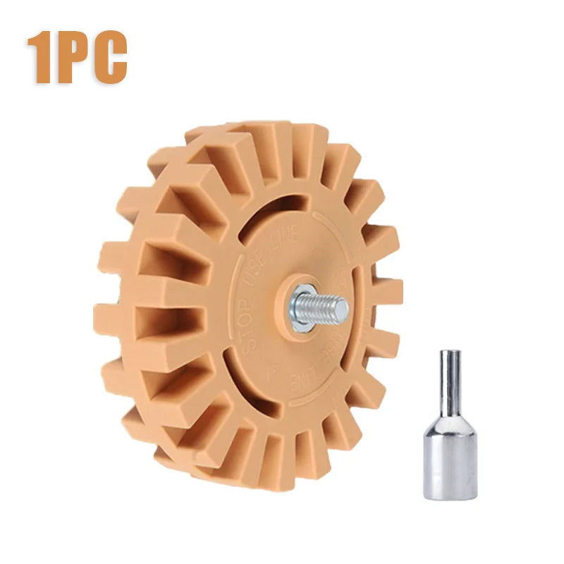 Borrador de coche, removedor de adhesivo para ruedas, adaptador de taladro eléctrico suave para llantas de goma, reparación de pintura, herramienta para quitar calcomanías de vinilo de goma