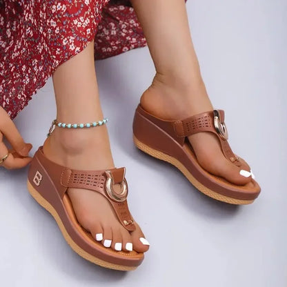 New Summer Women Sandals Open Toe Beach Shoes Flip Flops Wedges Comfortable Slippers Cute Sandals Plu Size 35~43 Chaussure Femme