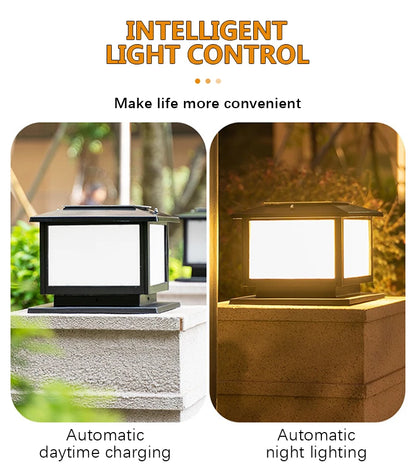 LED Solar Column Light Waterproof Solar Light Outdoor Remote Control Garden Sunlight Fence Channel Outdoor Decorative Light IP65