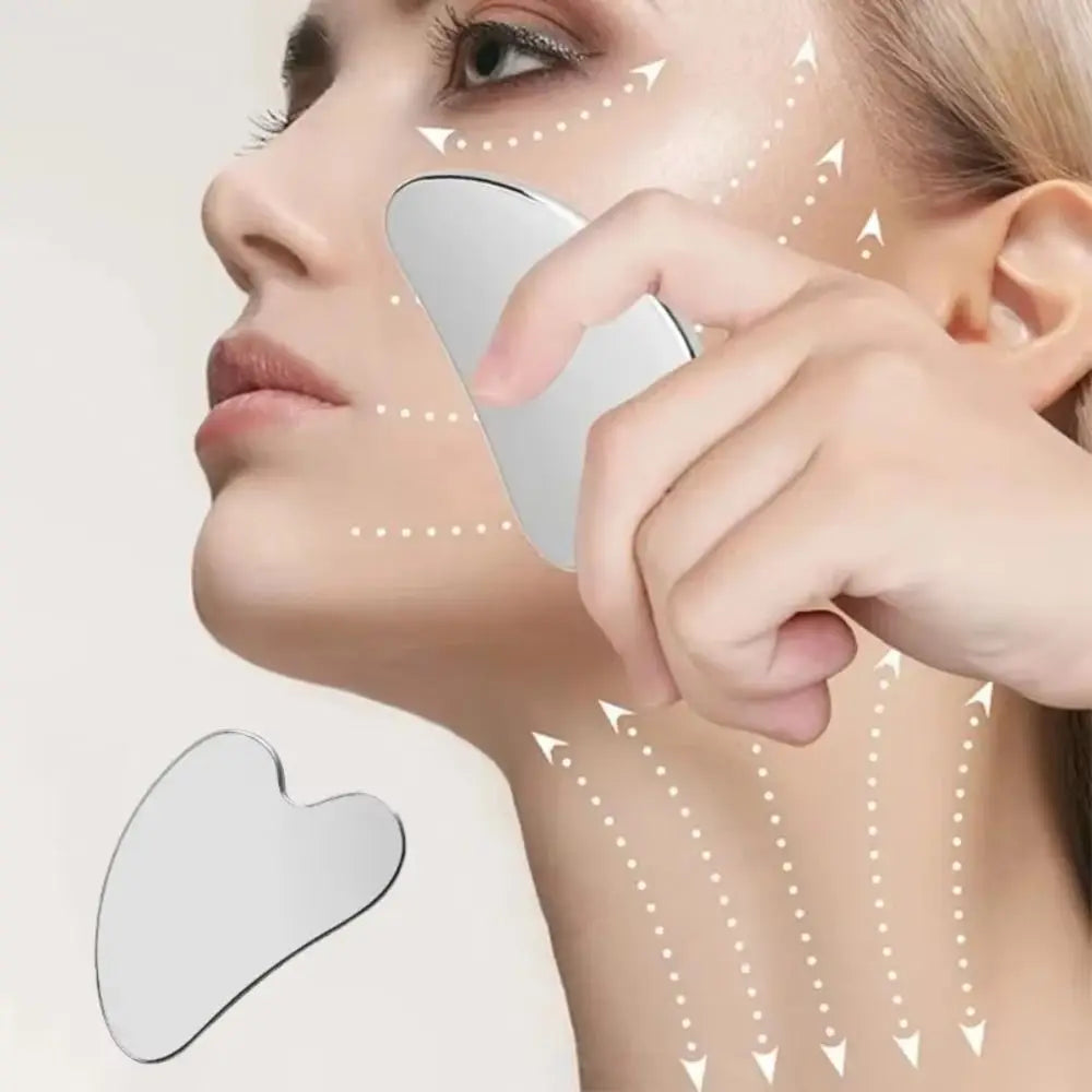 New Stainless Steel Gua Sha Scraper Heart Shape Universal Face Massager Guasha Massage Tool for Facial Beauty Eye Massage