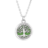 Tree of Life Aromatherapy Necklace Perfume Essential Oil Diffuser Alloy Stainless Steel  Locket Pendant Aroma Diffuser Necklace