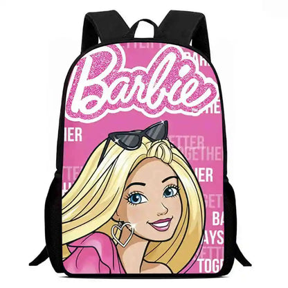 Mochila escolar infantil con diseño de Barbie y bolsas para el almuerzo y lápices para guardería, el mejor regalo para niños y niñas.