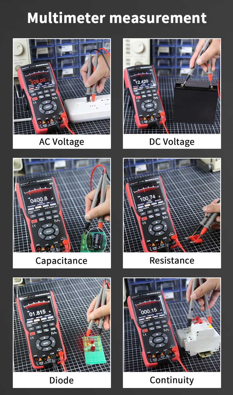 ZOYI ZT-703S Two-Channel Oscilloscope, Multifunction Signal Generator, 3-in-1 High-Precision Electrician Tool