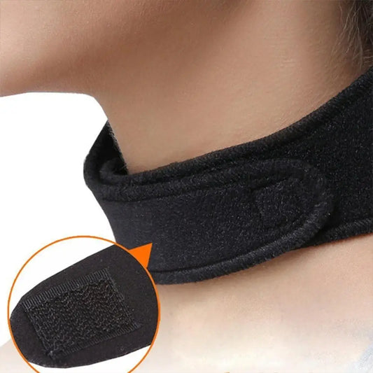 Cinturón cervical de turmalina con autocalentamiento y terapia magnética, para aliviar el dolor cervical y proteger la salud.