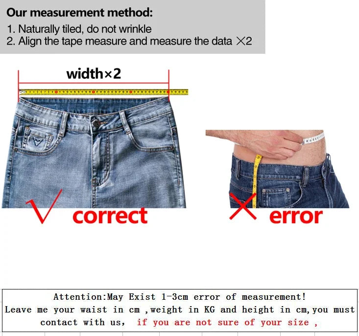 Spring Autumn Business Men Jeans Casual Straight Stretch Fashion Classic Black Sky Blue Grey Work Denim Trousers Brand Clothing