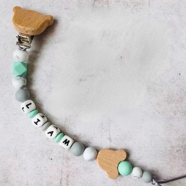 Clip para chupete con nombre personalizado, estilo nórdico, cadena para chupete de recién nacido, accesorio para bebé, colgante, 1 o 2 unidades 