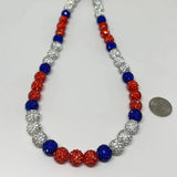 Bling Baseball Necklace for Men Rhinestone Beaded Ball Necklace Baseball Players Lovers Inspired Jewelry