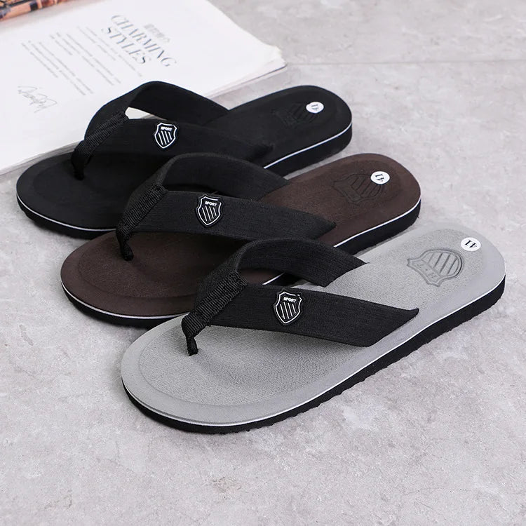 Men's Casual Flip Flops Fashion Beach Shoes Men Summer Non-Slip Flat Slides Mens Slippers Indoor House Shoes Man Male Slipper