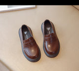 Britain Style Children's Leather Shoes for Boys 2025 Spring New Girls Retro Black Single Shoes Soft Moccasin Shoes for Children