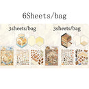 Mr. Paper 6Pcs/bag miniature store series folding scenic stickers visual stacking stickers stationery for DIY Journal, Scrapbook