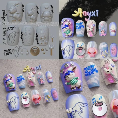 1pc  Snake Flamingo Jellyfish Dragon Dtream 3D Acrylic Mold  Nail Art DIY  Silicone  Nail Art Templates Nails Mold