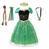 Fantasia da Anna para meninas, vestido de princesa para festa de aniversário, vestido de princesa para festa de carnaval, roupa infantil com estampa completa.