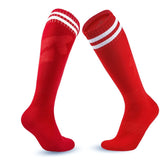 Loogdeel 1 Pair Soccer Socks Stripe Knee High Softball Baseball Team Sports Socks Breathable Football Socks for Kids Adults
