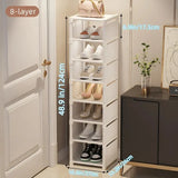 Espaço-economia sapato organizador, armação de metal, sapateira intercalar, T1 prateleira para entrada corredor, sala de estar, tecido, 1pc, 6 camadas, 8 camadas