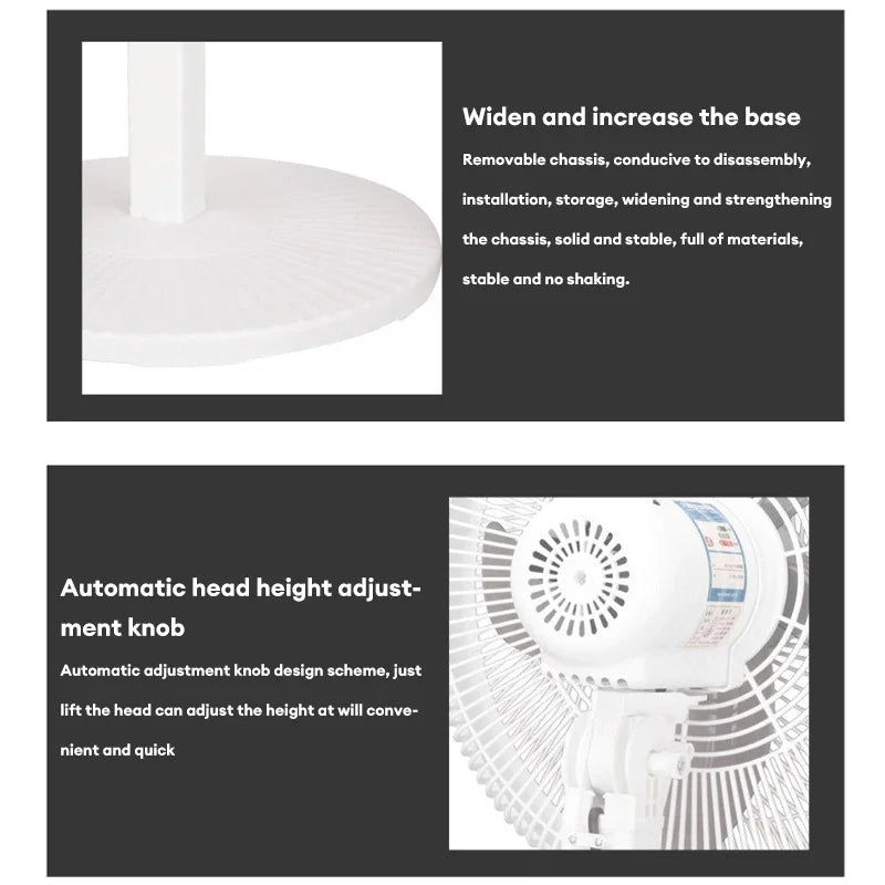 16 Inch Smart Pedestal Standing Fan Shaking Time Outdoor Remote Control Floor Fan for Living Room Bedroom Kitchen Home Office